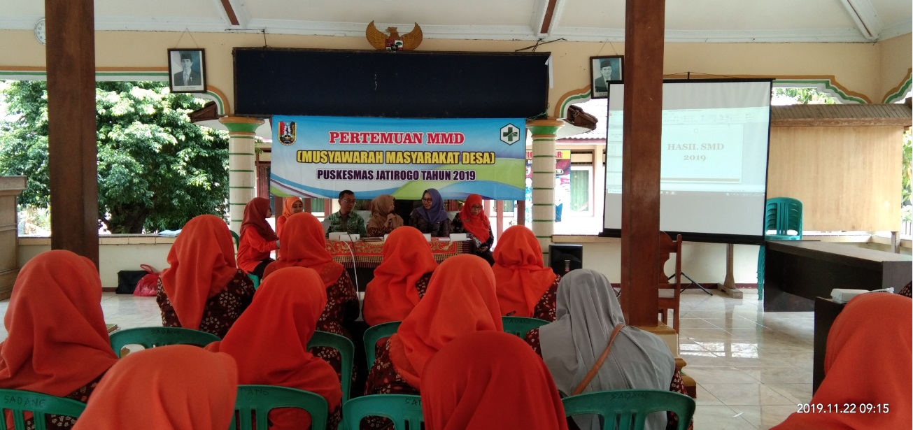MUSYAWARAH MASYARAKAT DESA (MMD) TAHUN 2019 PUSKESMAS JATIROGO DI DESA SADANG
